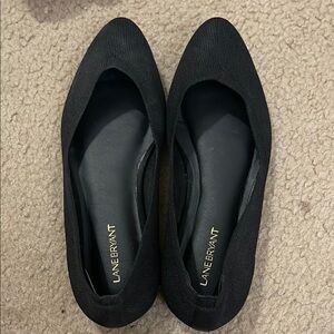 Lane Bryant Black Flats Timeless Suede Loafers